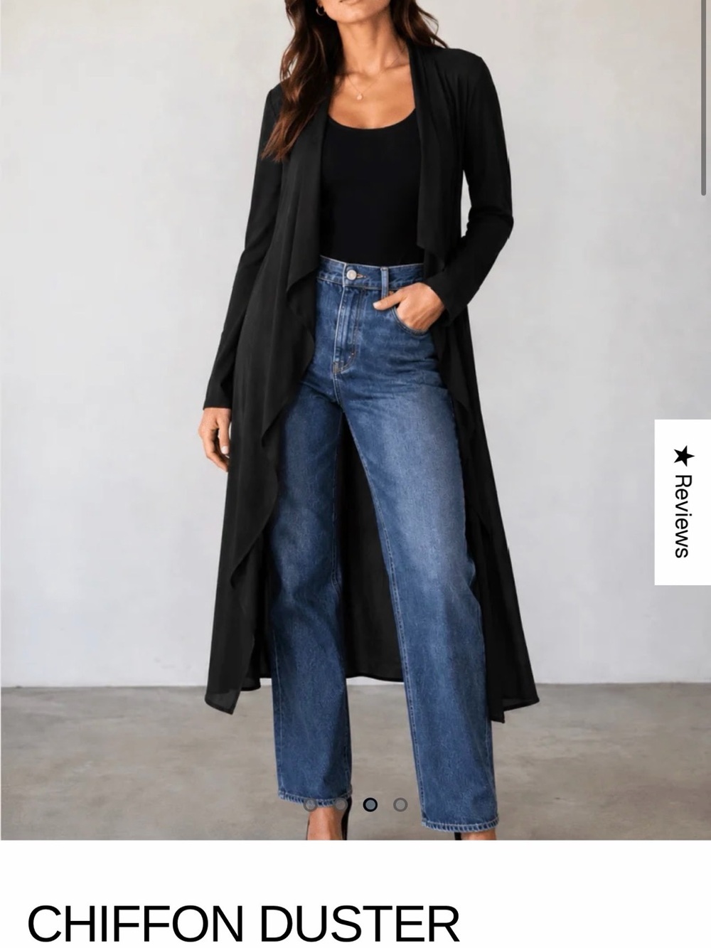 Emmmy deveaux Black Chiffon Duster Cardigan